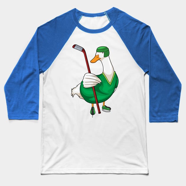 Duck Ice hockey Ice hockey stick Baseball T-Shirt by Markus Schnabel